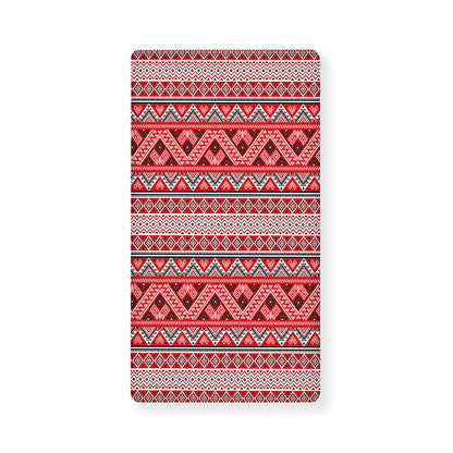 Red And White Native Tribal Print Baby Crib Sheet