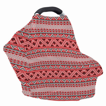 Red And White Native Tribal Print Baby Seat Cover