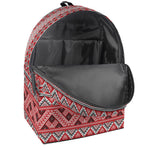 Red And White Native Tribal Print Backpack
