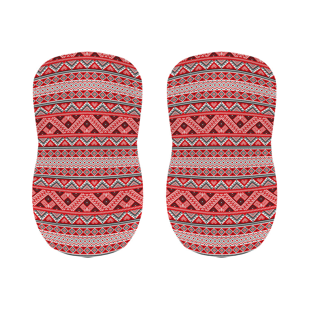 Red And White Native Tribal Print Bar Stool Covers