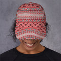 Red And White Native Tribal Print Baseball Cap