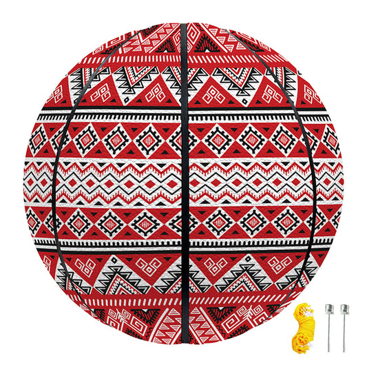 Red And White Native Tribal Print Basketball