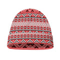 Red And White Native Tribal Print Beanie