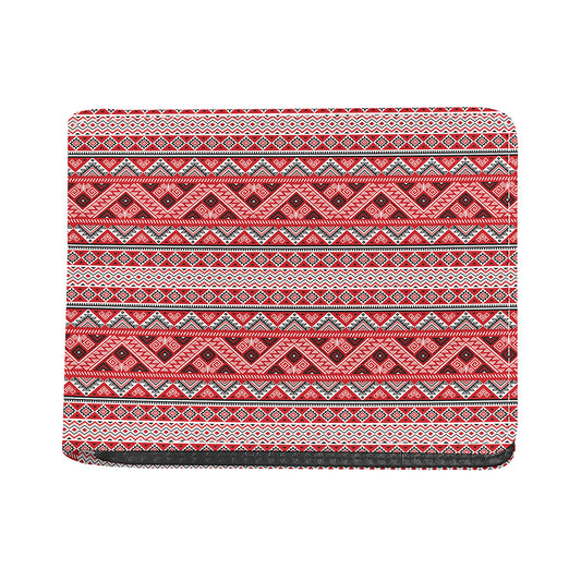 Red And White Native Tribal Print Bifold Wallet