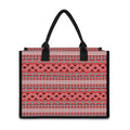 Red And White Native Tribal Print Canvas Tote Bag