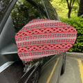 Red And White Native Tribal Print Car Side Mirror Covers
