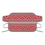 Red And White Native Tribal Print Car Windshield Snow Cover