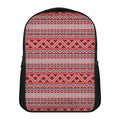 Red And White Native Tribal Print Casual Backpack