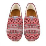Red And White Native Tribal Print Casual Shoes