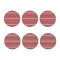 Red And White Native Tribal Print Coaster Set