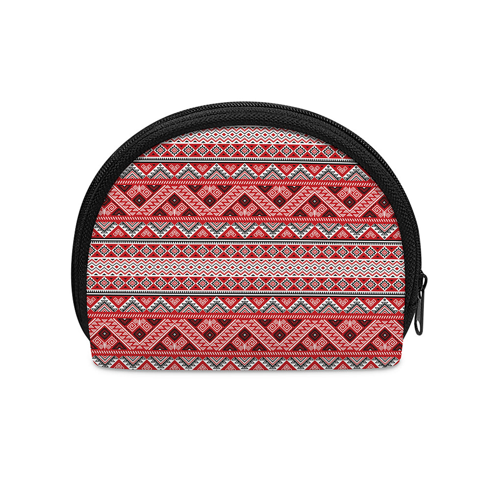 Red And White Native Tribal Print Coin Purse