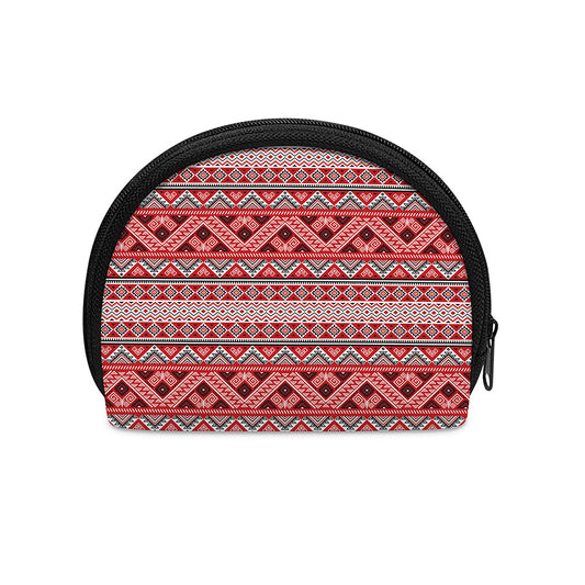 Red And White Native Tribal Print Coin Purse