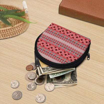 Red And White Native Tribal Print Coin Purse