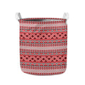 Red And White Native Tribal Print Collapsible Laundry Basket