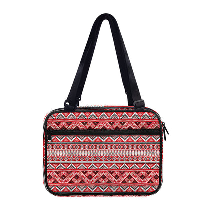 Red And White Native Tribal Print Double Strap Bible Bag