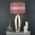Red And White Native Tribal Print Drum Lamp Shade