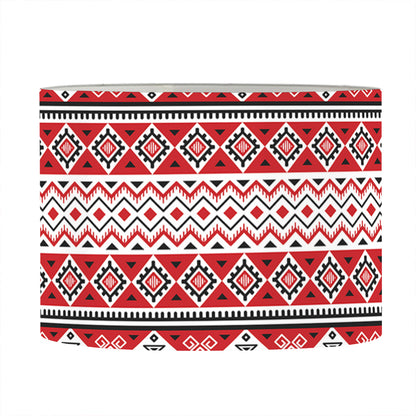 Red And White Native Tribal Print Drum Lamp Shade