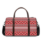 Red And White Native Tribal Print Duffle Bag