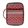Red And White Native Tribal Print Front Pocket Bible Bag