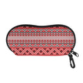 Red And White Native Tribal Print Glasses Case