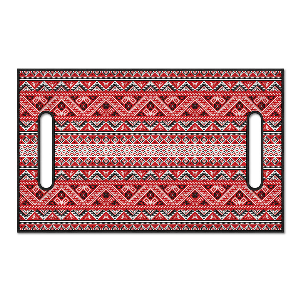 Red And White Native Tribal Print Golf Cart Seat Cover