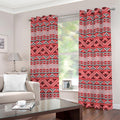 Red And White Native Tribal Print Grommet Curtains