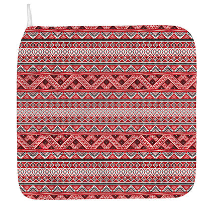 Red And White Native Tribal Print Hand Towel
