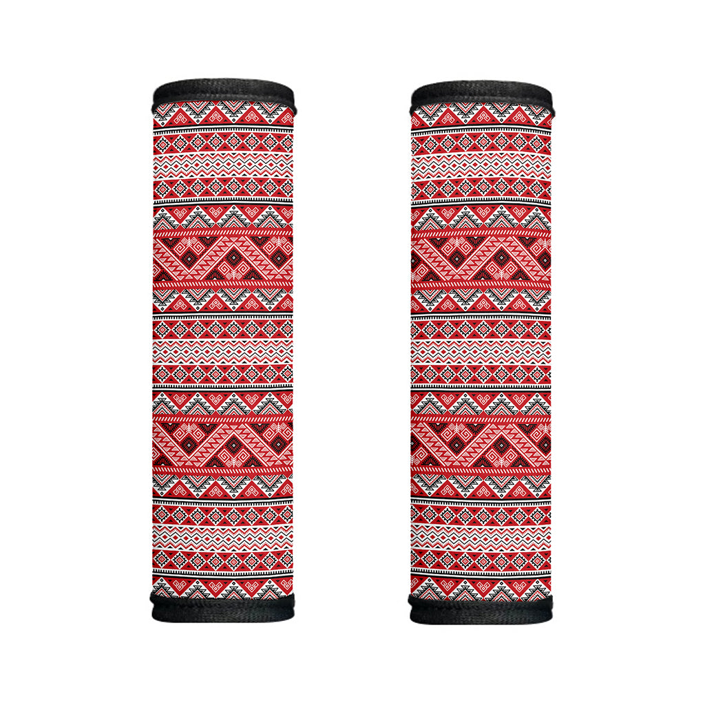 Red And White Native Tribal Print Handle Covers