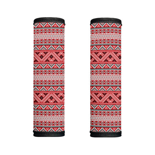 Red And White Native Tribal Print Handle Covers