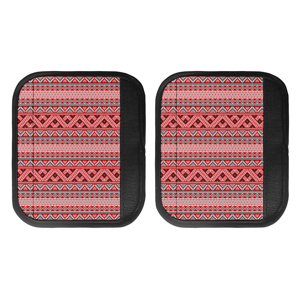Red And White Native Tribal Print Handle Covers