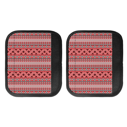 Red And White Native Tribal Print Handle Covers