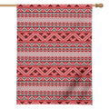 Red And White Native Tribal Print House Flag