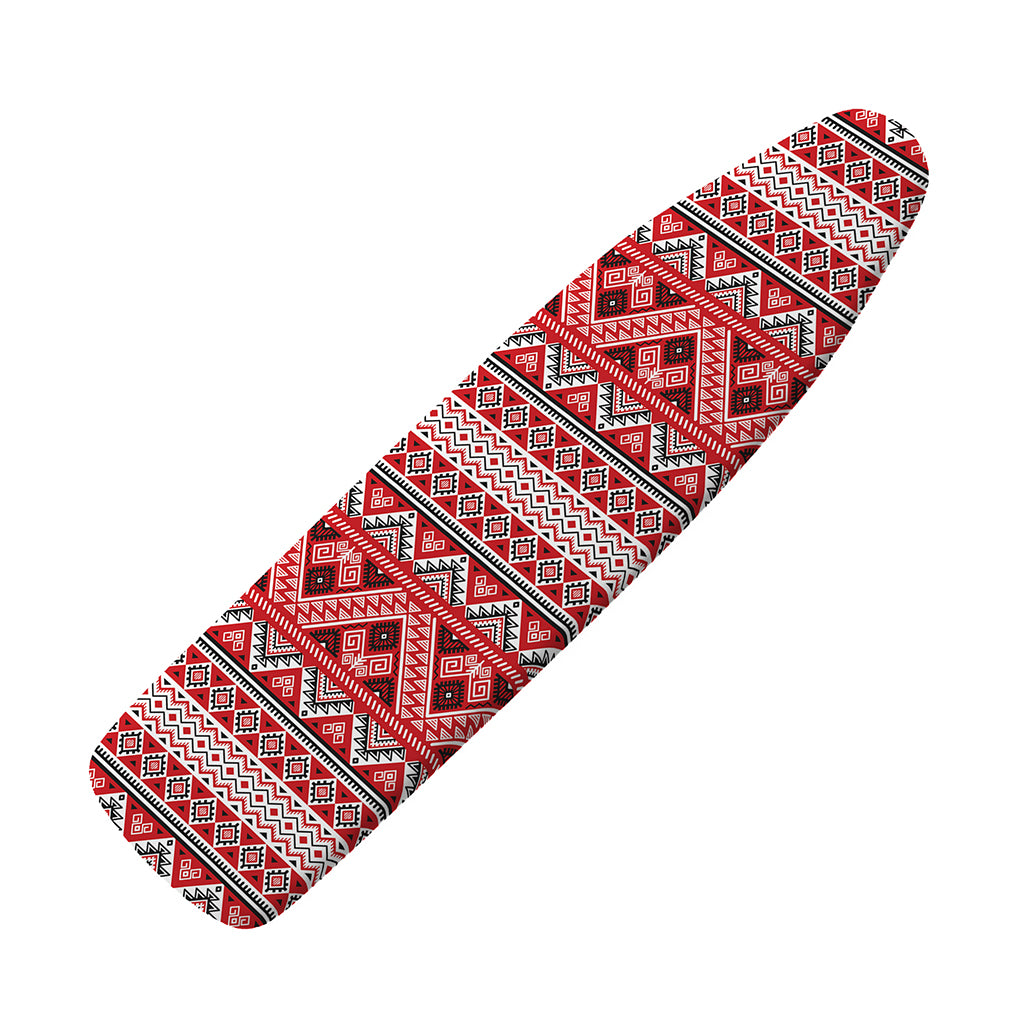 Red And White Native Tribal Print Ironing Board Cover