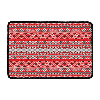 Red And White Native Tribal Print Kitchen Mat