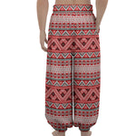Red And White Native Tribal Print Lantern Pants