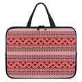 Red And White Native Tribal Print Laptop Sleeve With Handle