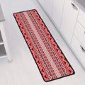 Red And White Native Tribal Print Long Kitchen Mat