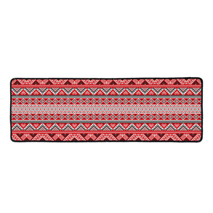 Red And White Native Tribal Print Long Kitchen Mat