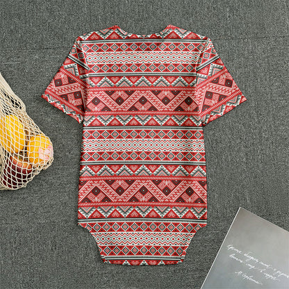 Red And White Native Tribal Print Men's Bodysuit