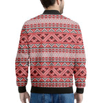 Red And White Native Tribal Print Men's Bomber Jacket