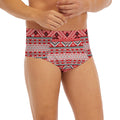 Red And White Native Tribal Print Men's Briefs
