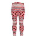 Red And White Native Tribal Print Men's Leggings