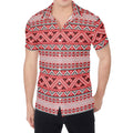 Red And White Native Tribal Print Men's Shirt