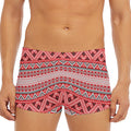 Red And White Native Tribal Print Men's Short Boxer Briefs