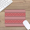 Red And White Native Tribal Print Mouse Pad