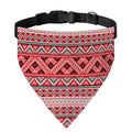 Red And White Native Tribal Print Over The Collar Dog Bandana