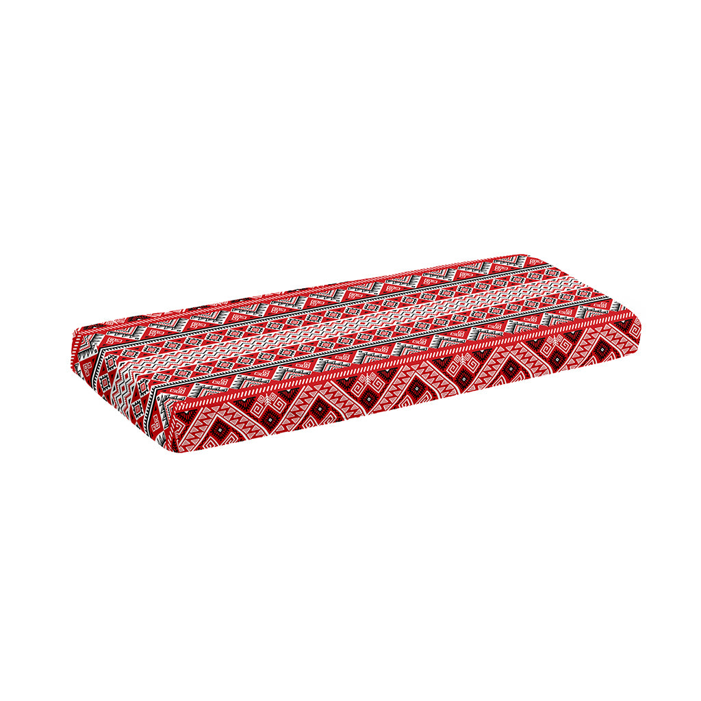 Red And White Native Tribal Print Piano Keyboard Cover