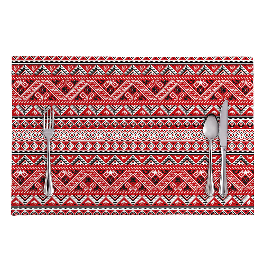 Red And White Native Tribal Print Placemat