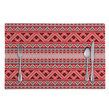 Red And White Native Tribal Print Placemat