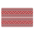Red And White Native Tribal Print Polyester Doormat